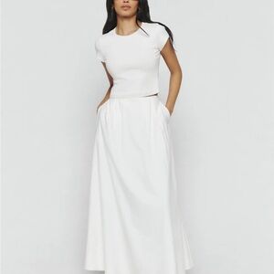 Reformation White Lucy Skirt 6 NWT